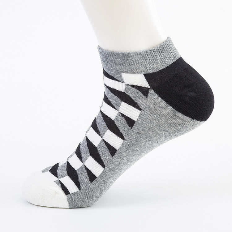 Plusock Diamond Patterns Ankle Socks(5 Pairs) - image 4