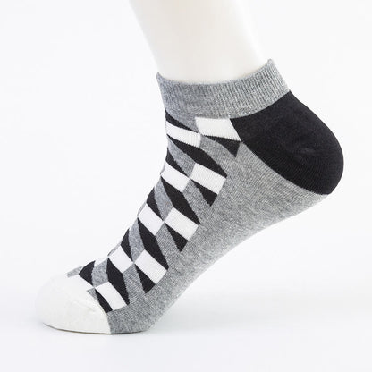 Plusock Diamond Patterns Ankle Socks(5 Pairs) - image 4