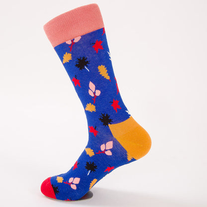 Plusock Plus Size Sakura Leaves Quarter Socks(5 Pairs)
