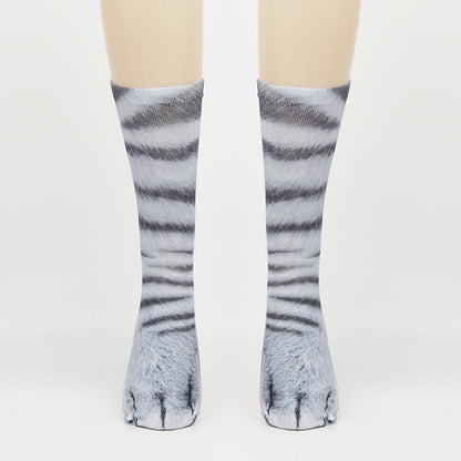 Plus Size Cat Paws Quarter Socks(3 Pairs)