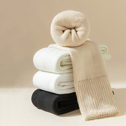 Plusock Solid Color Thickened Knee High Socks(6 Pairs) - image 2