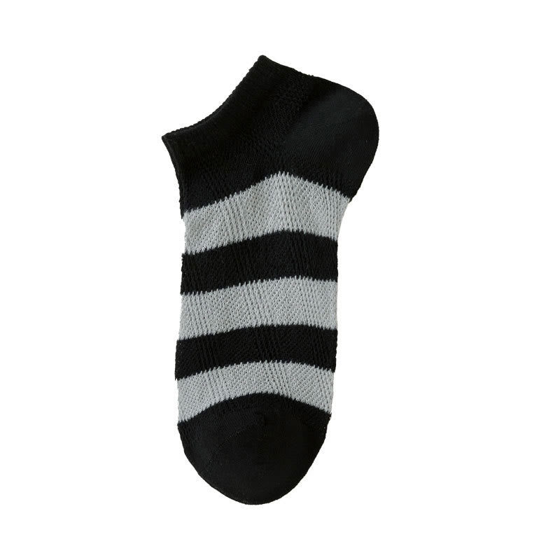 Plus Size Wide Stripes Ankle Socks(10 Pairs)
