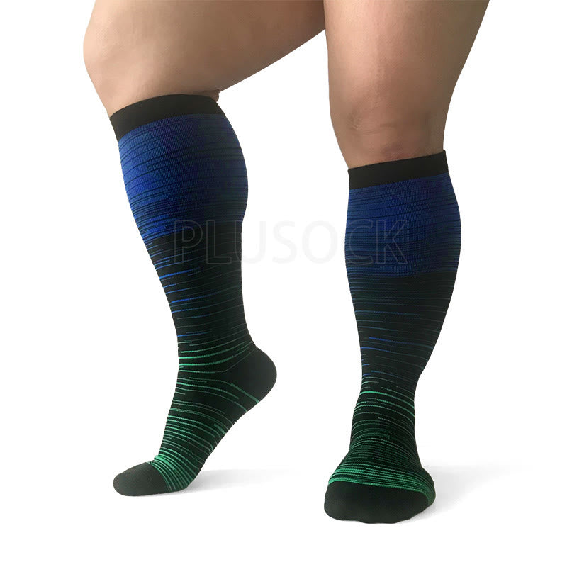 Plusock Colorful Cool Lines Plus Size Compression Socks 2XL-7XL - image 10
