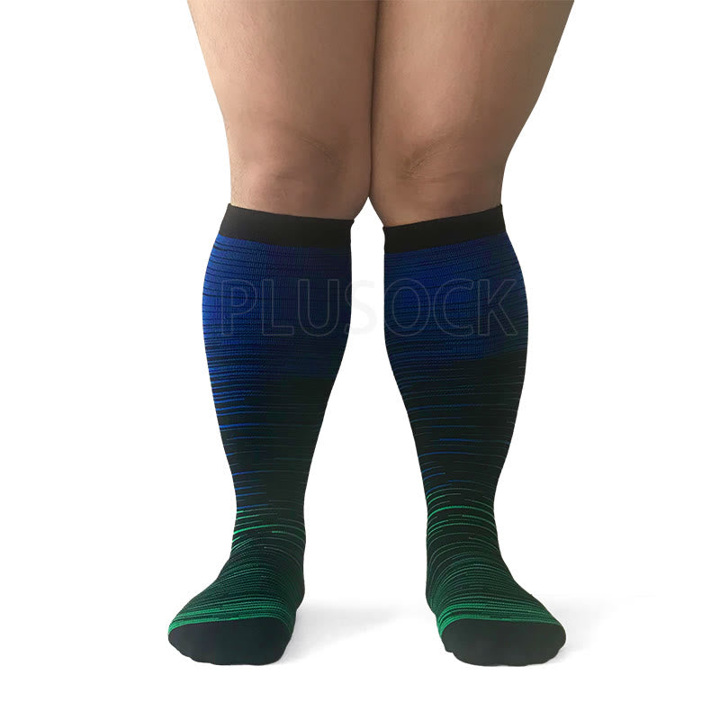 Plusock Colorful Cool Lines Plus Size Compression Socks 2XL-7XL(3 Pairs) - image 16