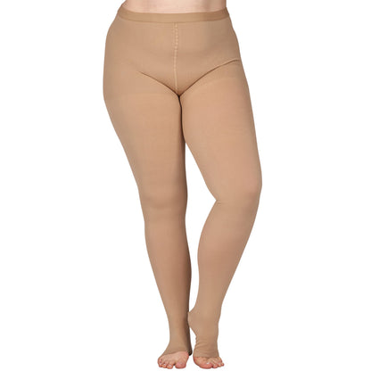 Plus Size Medical Toeless Compression Tights(15-20mmHg)