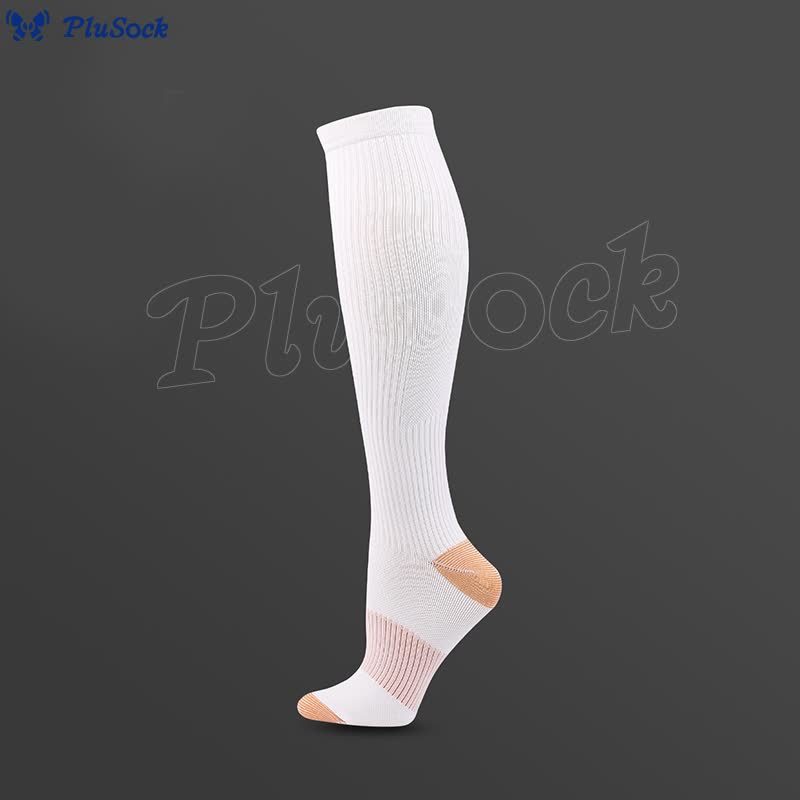 Plusock Casual Classic Compression Socks(3 Pairs) - White - S/M - image 4