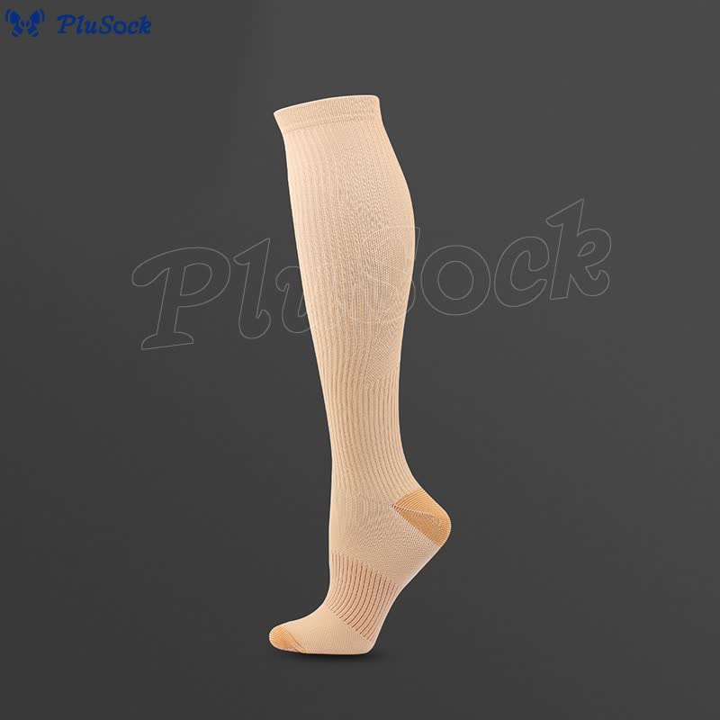 Plusock Casual Classic Compression Socks(3 Pairs) - Nude - S/M - image 3