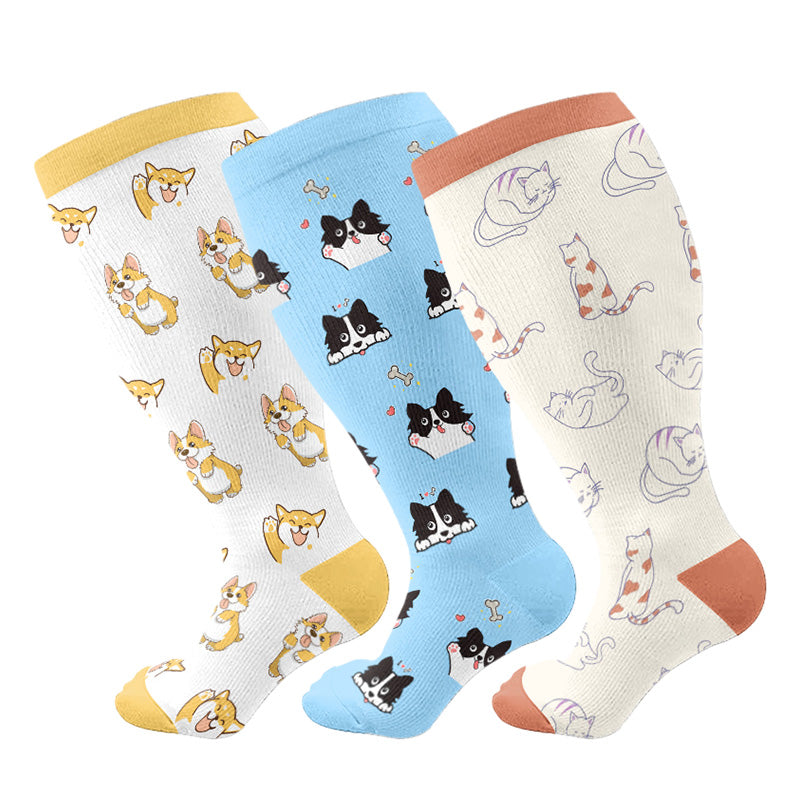 Plusock Plus Size Cute Corgi Compression Socks - image 4
