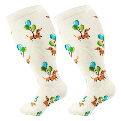 Plusock Plus Size Cute Dog Cat Compression Socks - Dachshund - 4XL - image 6