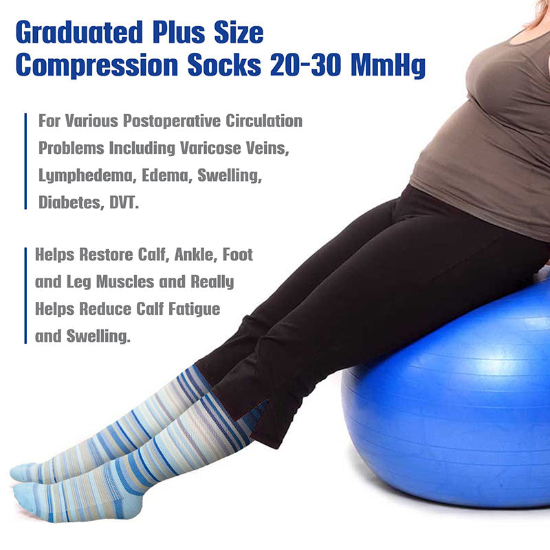 Plusock Plus Size Fashion Design Compression Socks(3 Pairs) - image 5