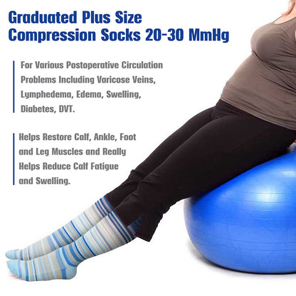 Plusock Plus Size Fashion Design Compression Socks(3 Pairs) - image 5