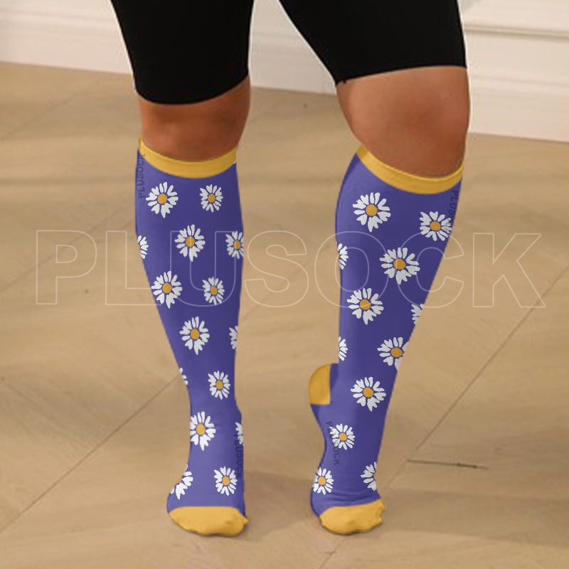 Plusock Plus Size Daisy Compression Socks - image 6