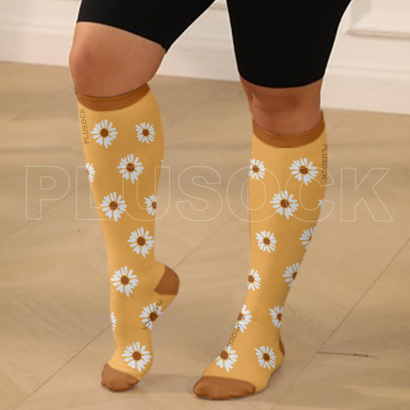 Plusock Plus Size Daisy Compression Socks - image 3