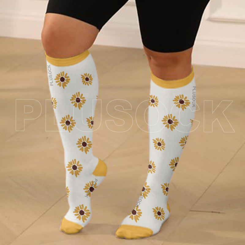 Plusock Plus Size Daisy Compression Socks - image 9