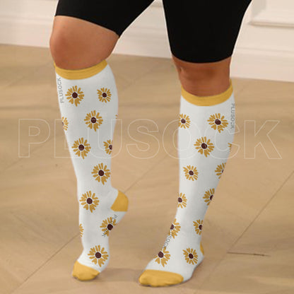 Plusock Plus Size Daisy Compression Socks - image 9