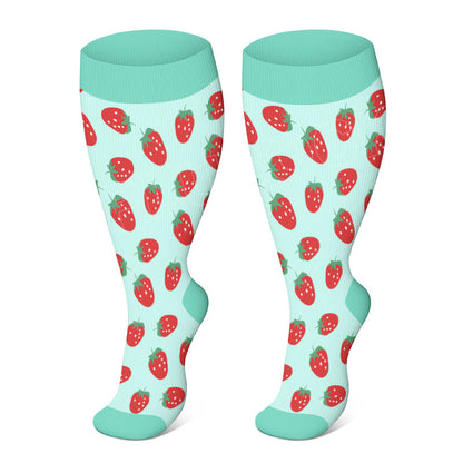 Plus Size Fruit Pattern Compression Socks