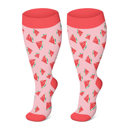 Plus Size Fruit Pattern Compression Socks