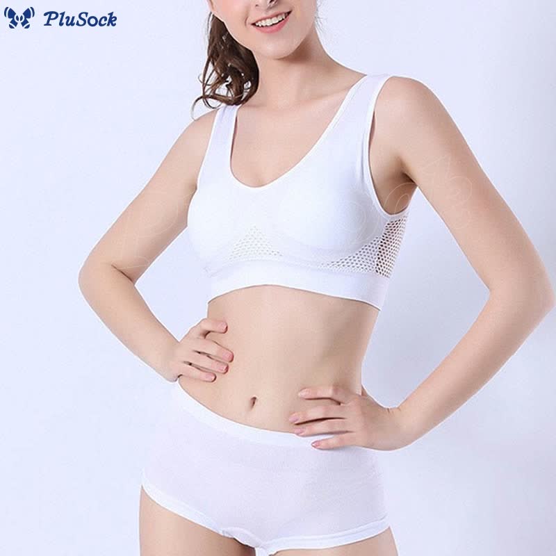 Plus Size Mesh Cutout Sports Bras(2 Packs)
