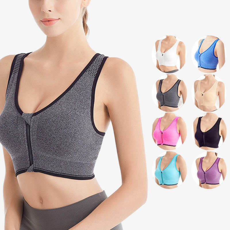 Front zip sports bra plus size hotsell