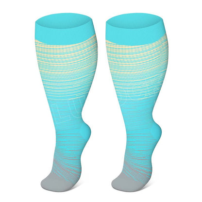 Plusock Plus Size Bright Stripe Compression Socks 2XL-7XL(3 Pairs) - image 10
