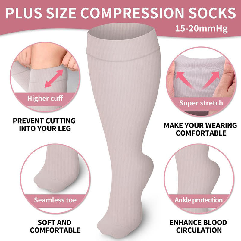 Plusock Free Today: Plus Size Light Pink Compression Socks - image 4