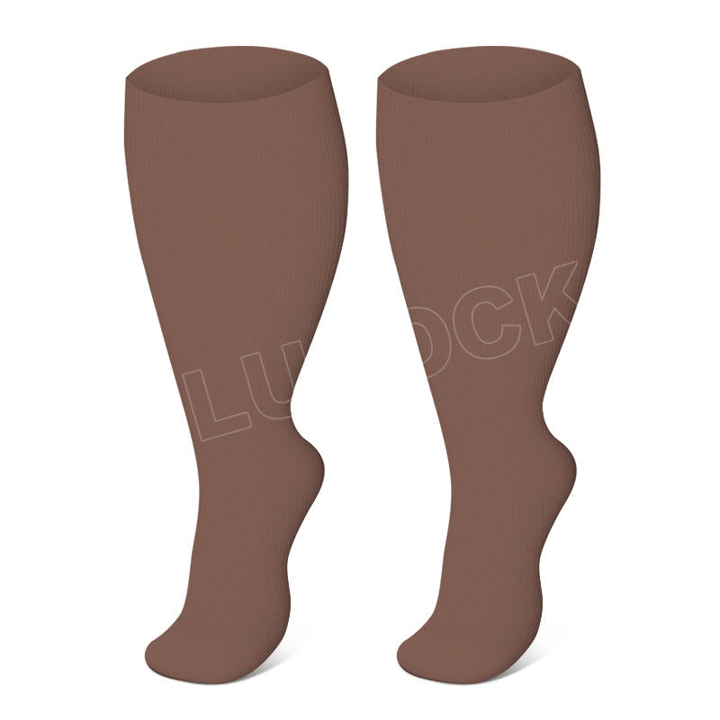 Plusock Plus Size Brown Series Compression Socks - Coffee - 4XL - image 7