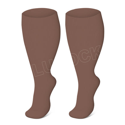 Plusock Plus Size Brown Series Compression Socks - Coffee - 4XL - image 7