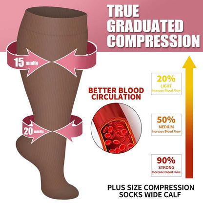 Plusock Plus Size Brown Series Compression Socks - image 2