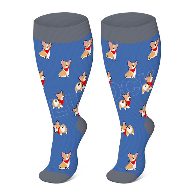 Plusock Plus Size Cute Dog Cat Compression Socks - image 2