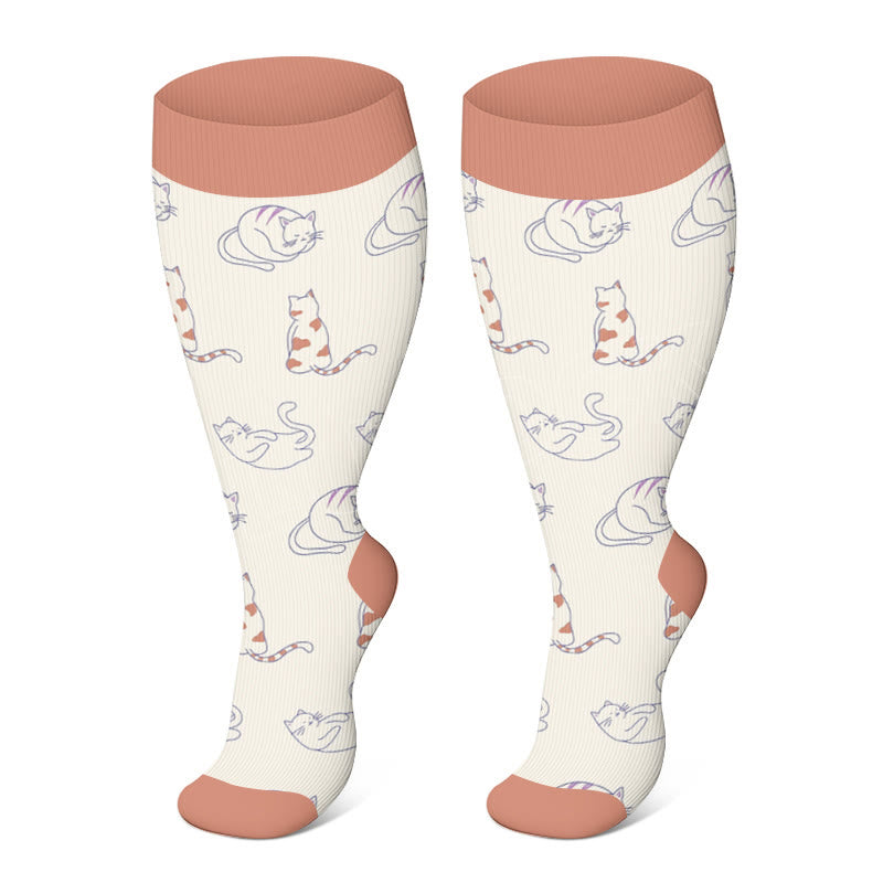 Plusock Plus Size Cute Corgi Compression Socks - image 1