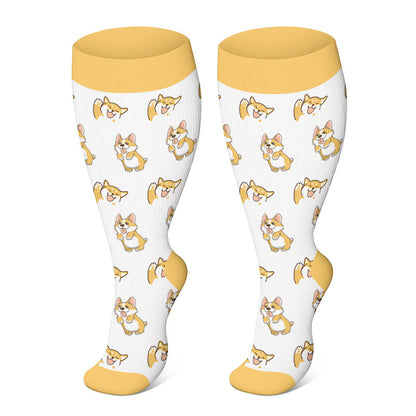 Plusock Plus Size Cute Corgi Compression Socks - image 2