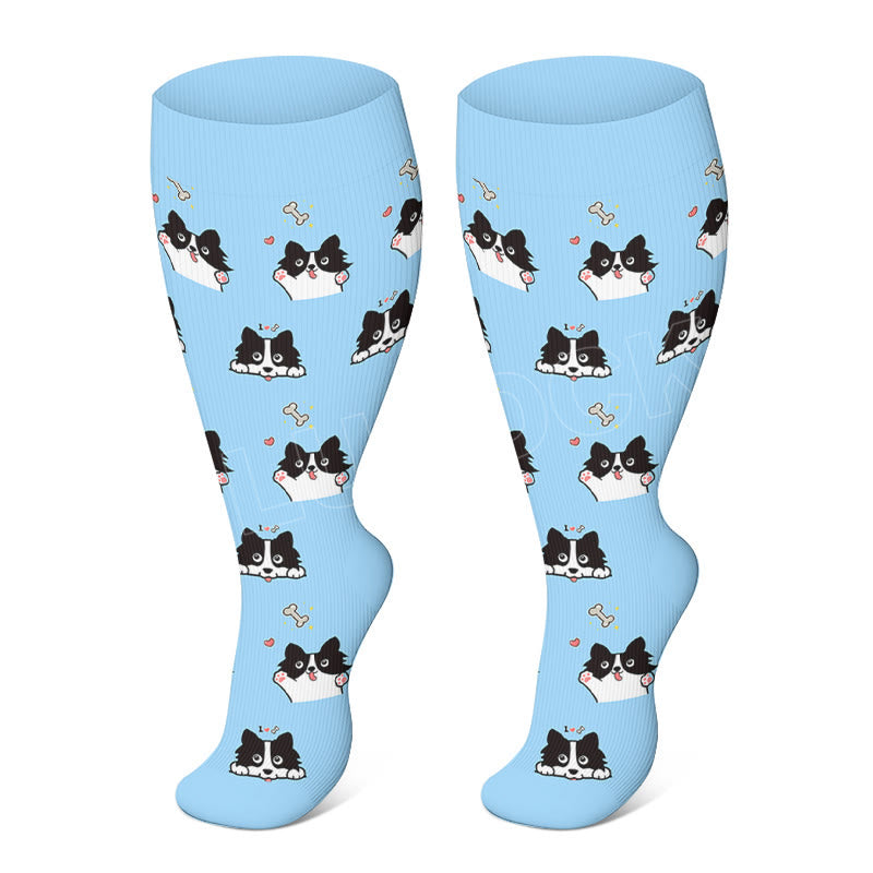 Plusock Plus Size Cute Corgi Compression Socks - image 3