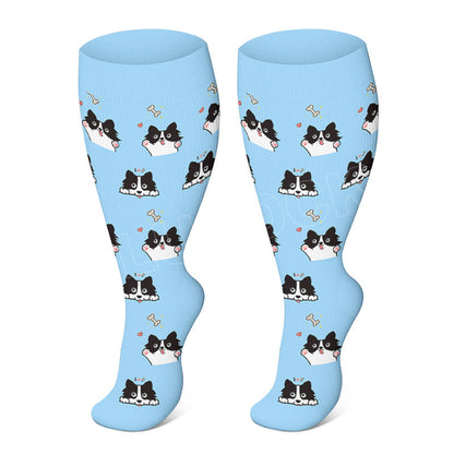 Plusock Plus Size Cute Corgi Compression Socks - image 3