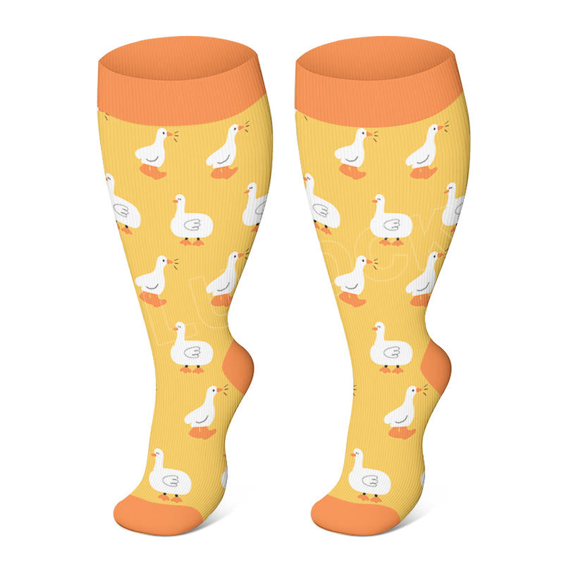 Plusock Plus Size Farm Animals Compression Socks - image 3