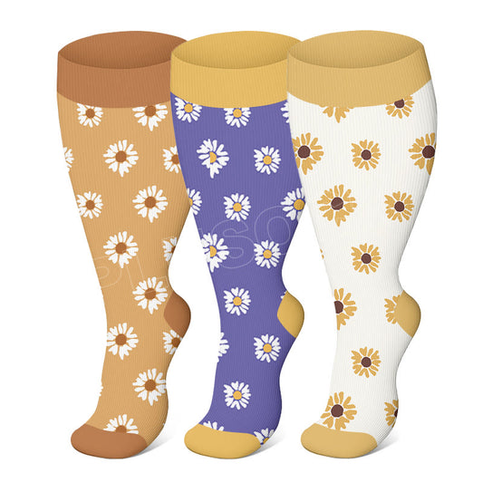 Plusock Plus Size Daisy Compression Socks - image 0