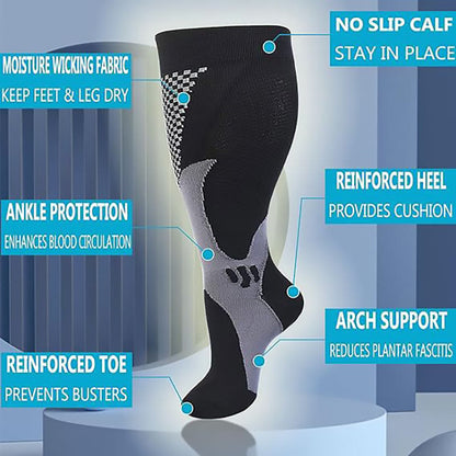 Plusock Plus Size Sport Wine Compression Socks 2XL-7XL - image 2