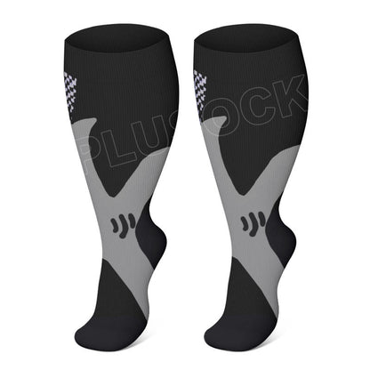 Plusock Plus Size Sport Wine Compression Socks 2XL-7XL - Black - 7XL - image 4
