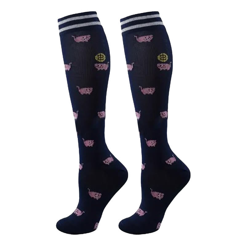 Plusock Colorful Animal Patterns Compression Socks(5 Pairs) - image 10