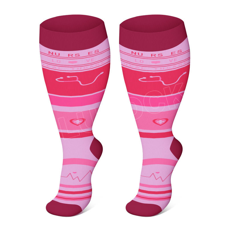 Plusock Plus Size Pink Medical Elements Compression Socks(3 Pairs) - image 1