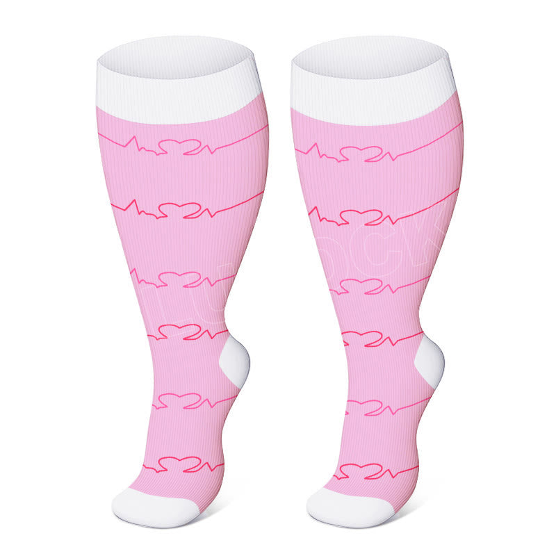 Plusock Plus Size Pink Medical Elements Compression Socks(3 Pairs) - image 2