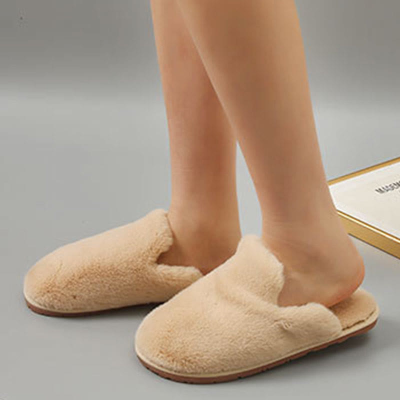 Plus Size Fuzzy House Slippers