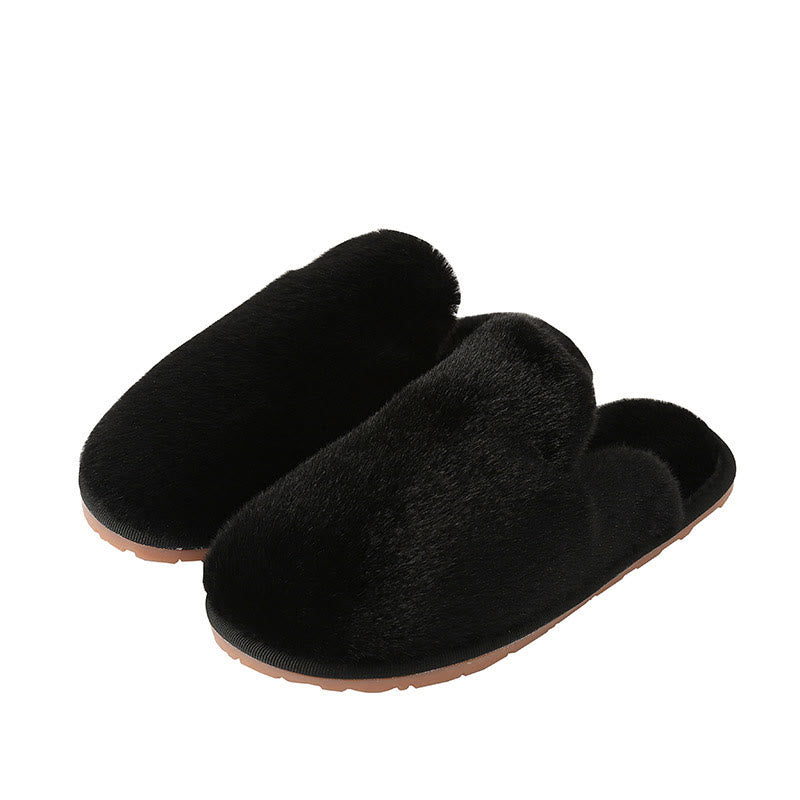 Plus Size Fuzzy House Slippers