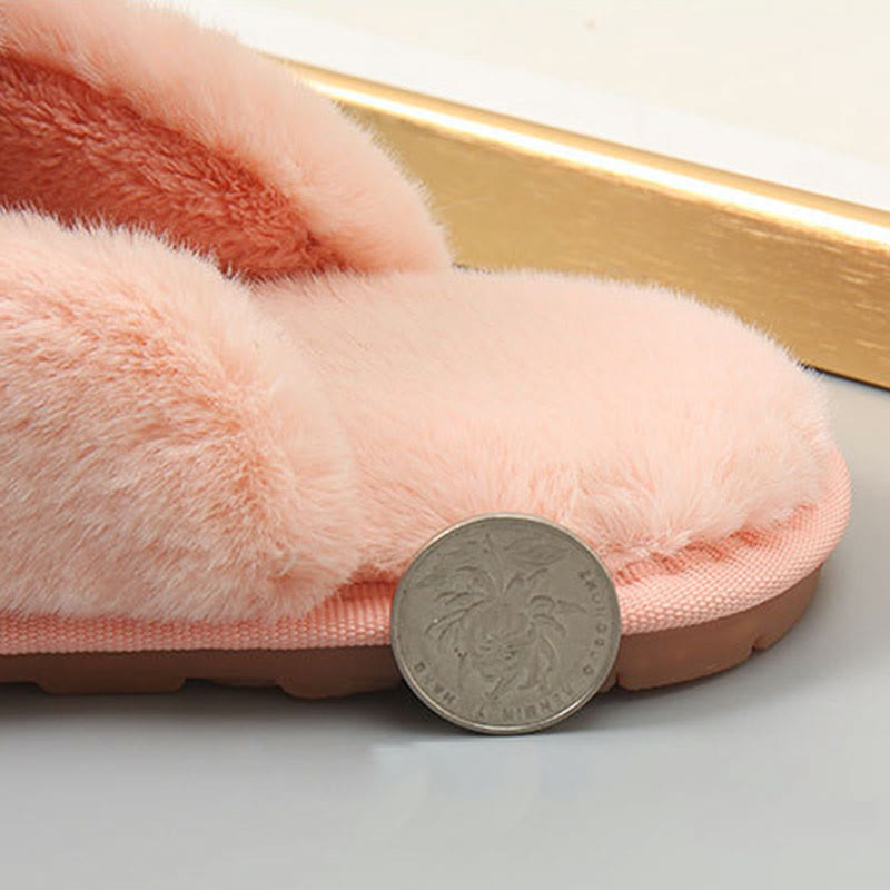 Plus Size Fuzzy House Slippers