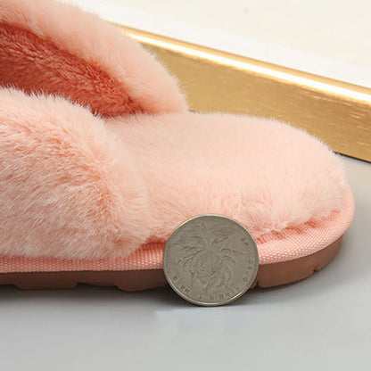 Plus Size Fuzzy House Slippers