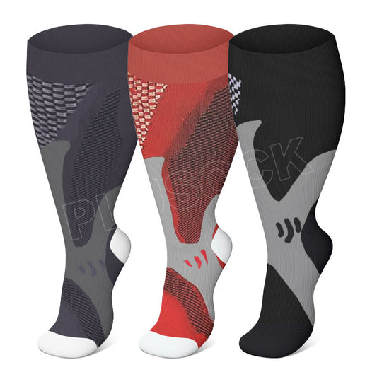 Plusock Plus Size Sport Wine Compression Socks 2XL-7XL - image 0