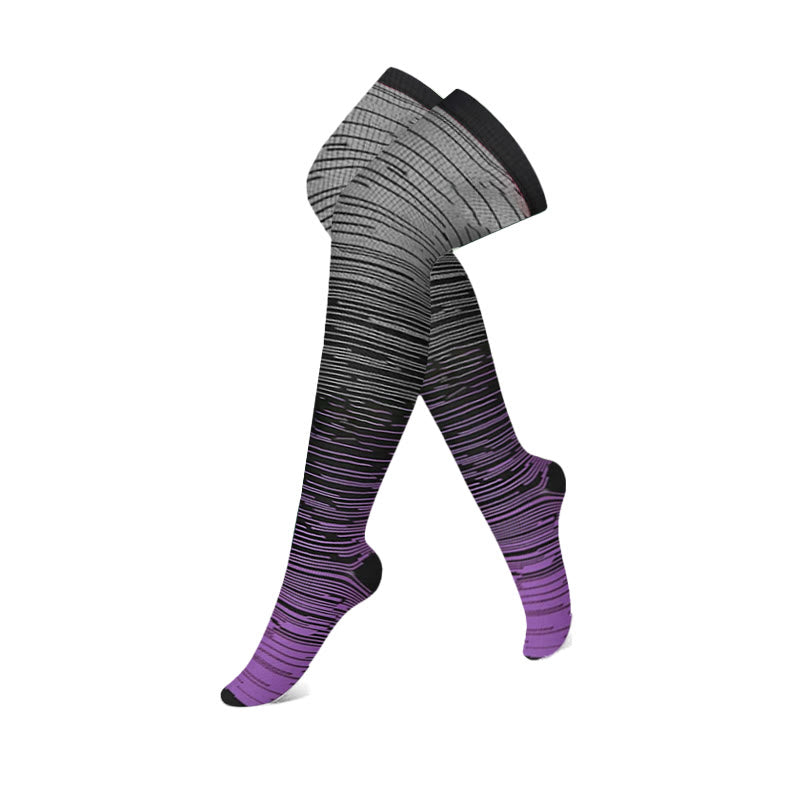 Plusock Gradient Thigh High Compression Socks(3 Pairs) - Grey - S/M - image 8
