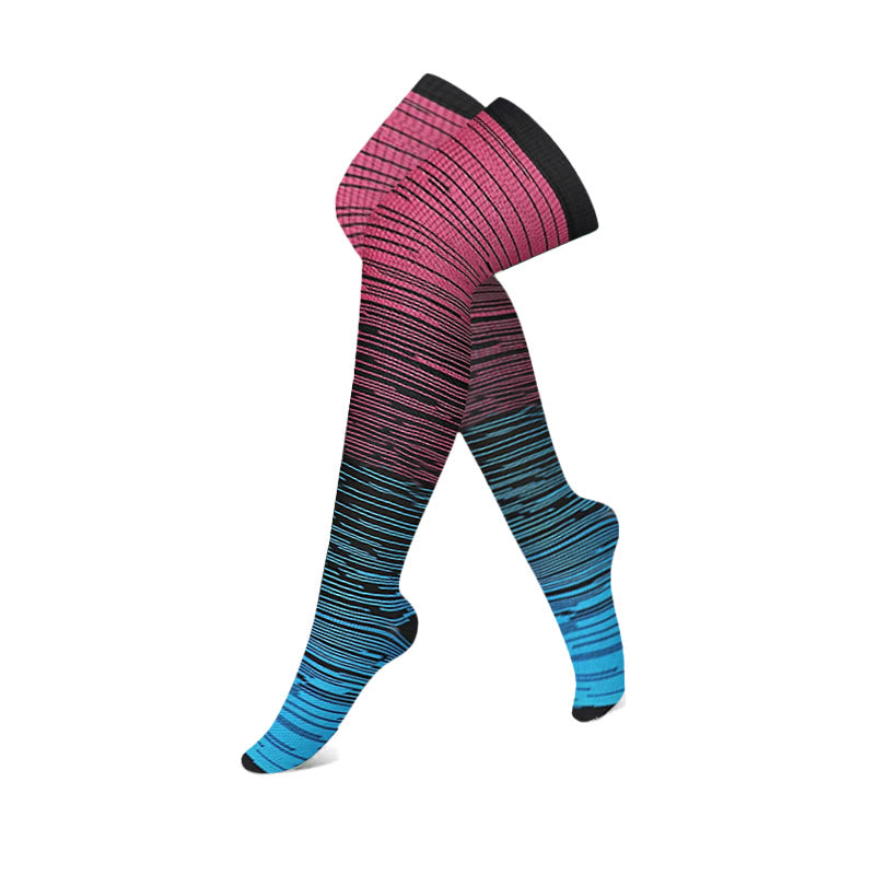Plusock Gradient Thigh High Compression Socks(3 Pairs) - Rose - S/M - image 9