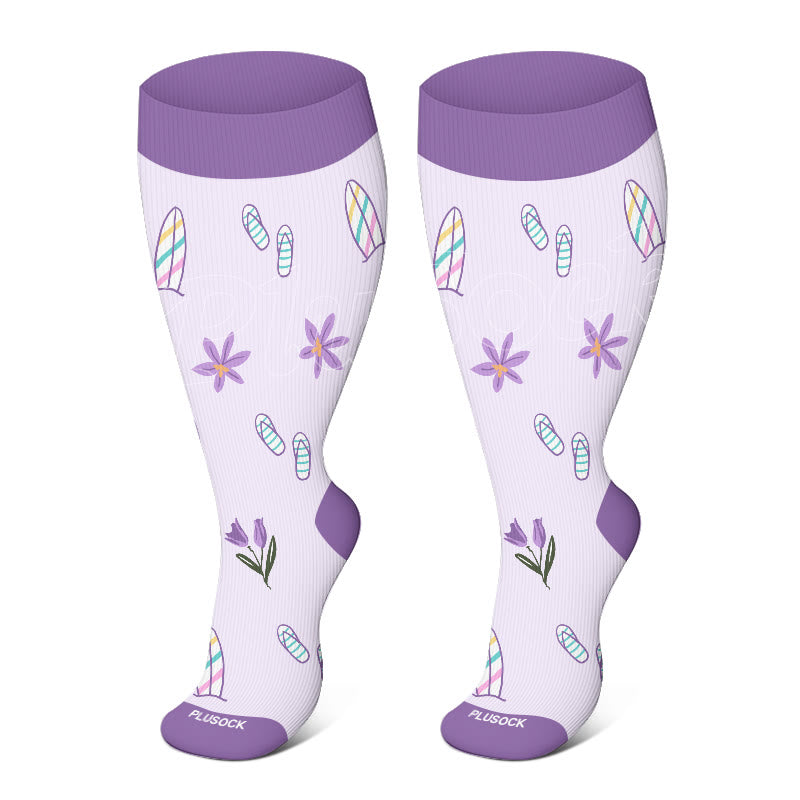 Plusock Plus Size Summer Elements Compression Socks - Purple - 3XL - image 3