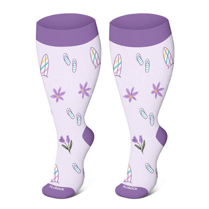 Plusock Plus Size Summer Elements Compression Socks - Purple - 3XL - image 3