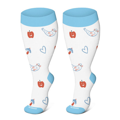 Plusock Plus Size Summer Elements Compression Socks - Blue - 3XL - image 2